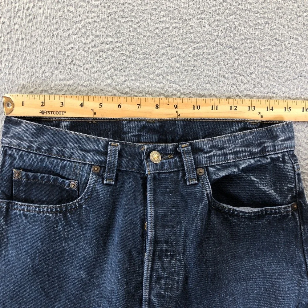 Vtg Levis Jeans Mens 31x34 501 Blue Button Fly Straight Dark Wash Made In USA
